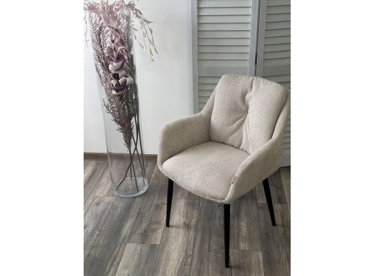 Стул DORE Garna-071 бежевый, ткань / черный каркас, ®DISAUR в Каменске-Уральском