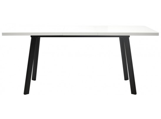 Стол ФИН 120 Белый, стекло/ Черный каркас в Каменске-Уральском