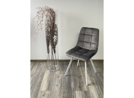 Стул CHILLI SQUARE PK6015-02 (VBP202) античный темно-серый, велюр/ белый каркас в Каменске-Уральском