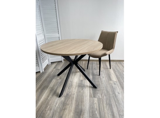 Стол ВЕГА D100 Дуб Бардолино/ черный каркас в Каменске-Уральском