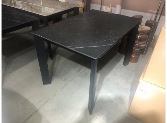 Стол CORNER 120 MATT BLACK MARBLE SOLID CERAMIC / BLACK, ®DISAUR в Каменске-Уральском