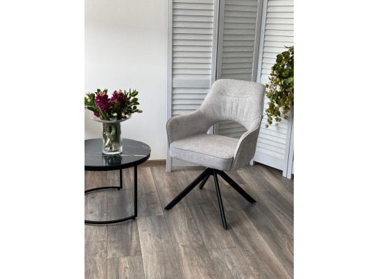 Стул GUARA 180 град. поворот. цвет серо-бежевый RAVEN 06 / черный каркас, ®DISAUR в Каменске-Уральском