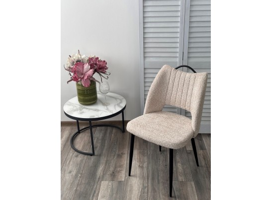 Стул JANETY UF998-04 бежевый, букле / черный каркас/ Товарный знак DISAUR в Каменске-Уральском