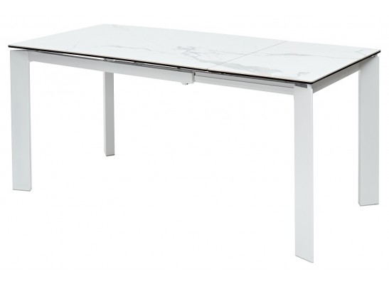 Стол CORNER 120 MATTE STATUARIO Белый мрамор матовый керамика, стекло/ белый каркас, ®DISAUR в Каменске-Уральском