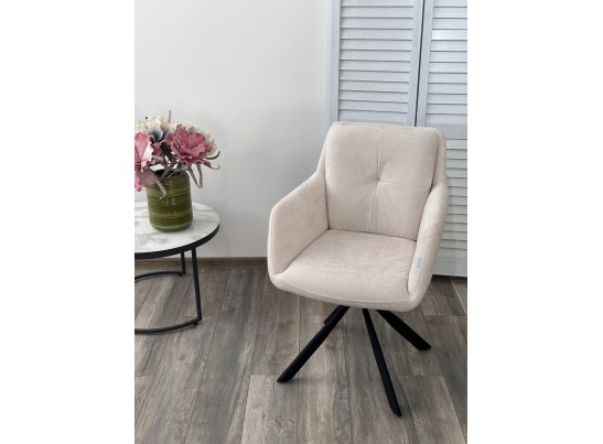 Стул ФЕДЕРИКО ДАНС 180 град. поворотный, NORDIC 11 Молочный / Черный каркас, M-City в Каменске-Уральском