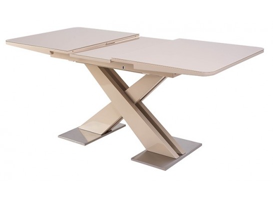Стол CONTI 140 BEIGE GLASS бежевый глянец в Каменске-Уральском