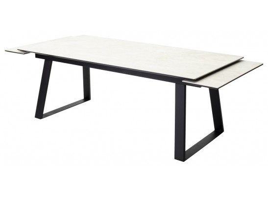 Стол Франк 200 Кремовый мрамор, керамика / черный каркас в Каменске-Уральском