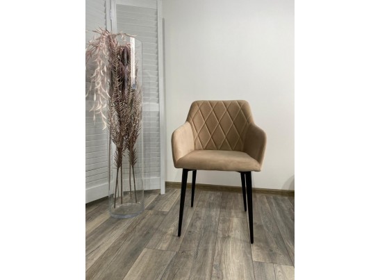 Стул BRANDY-X БЕЖЕВЫЙ #5, велюр / черный каркас в Каменске-Уральском