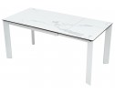 Стол CORNER 120 MATTE STATUARIO Белый мрамор матовый керамика, стекло/ белый каркас, ®DISAUR в Каменске-Уральском