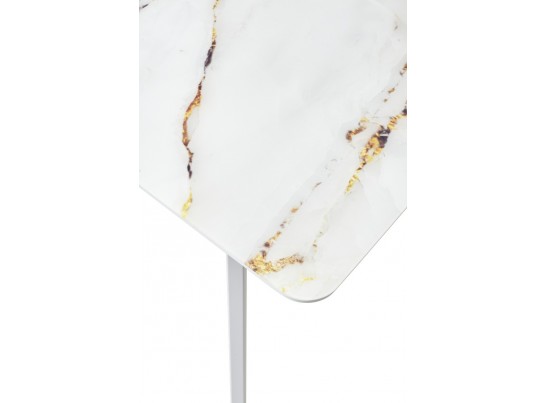 Стол АРУБА 140 нераздвижной АУРУМ, стекло/ БЕЛЫЙ каркас в Каменске-Уральском