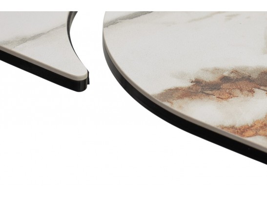 Стол PALACIO 180 KL-188 Контрастный мрамор матовый, итальянская керамика/ Шампань, ®DISAUR в Каменске-Уральском