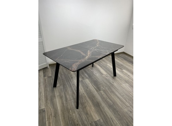 Стол АРУБА 140 МЕЙДЖИК, стекло / черный каркас в Каменске-Уральском