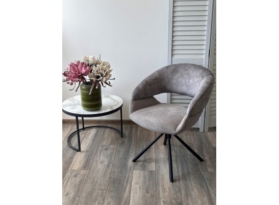 Стул EMBER 360 град. поворот. 7525-180 Серый, велюр/ ENJOY-451 Серый, ткань/ Черный, ®DISAUR в Каменске-Уральском