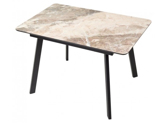 Стол АРУБА 140 нераздвижной КАТАЛОНИЯ, стекло/ ЧЕРНЫЙ каркас в Каменске-Уральском