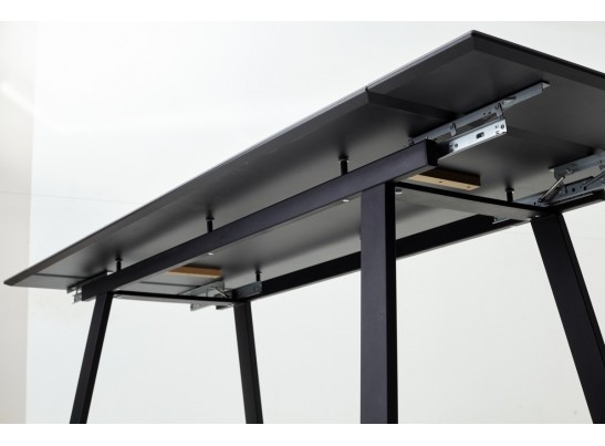 Стол Франк 200 Темно-серый мрамор, керамика / черный каркас в Каменске-Уральском