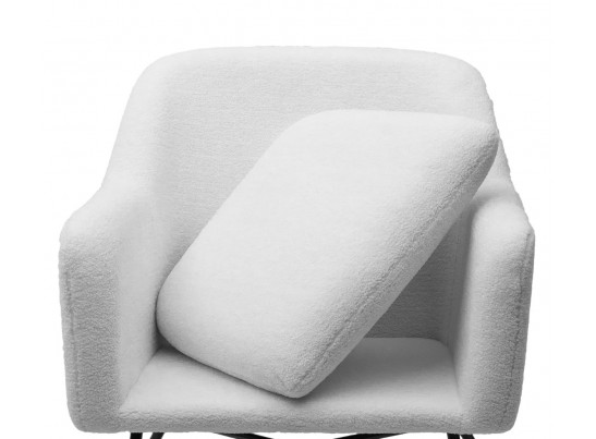 Кресло SHEEP NINI-01 Белый, teddy / черный каркас в Каменске-Уральском