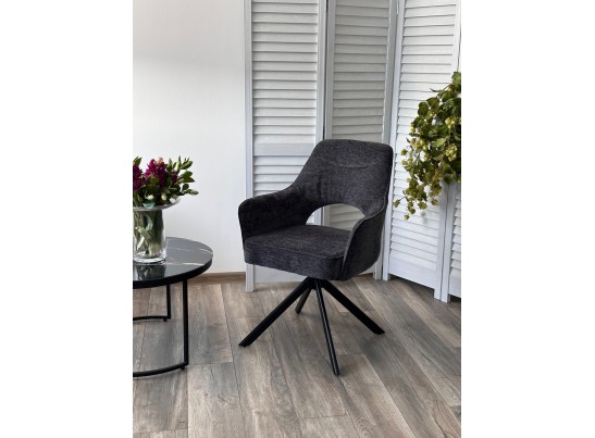 Стул GUARA 180 град. поворот. цвет серый RAVEN 18 / черный каркас, ®DISAUR в Каменске-Уральском