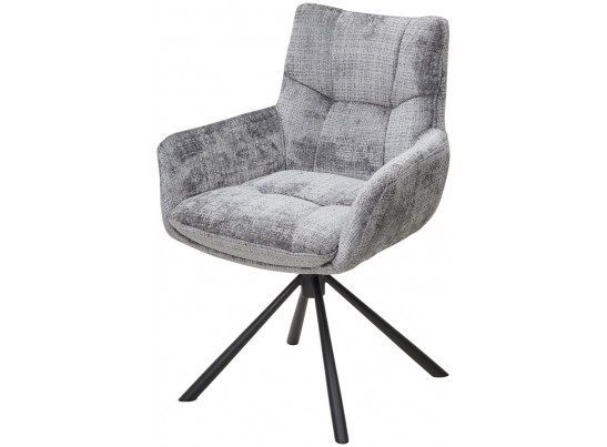 Стул EILAT 360 град. поворот с возвратом, Cremona-95 серый, ткань / Черный, ®DISAUR