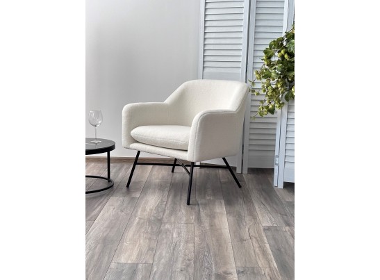 Кресло SHEEP NINI-01 Белый, teddy / черный каркас в Каменске-Уральском