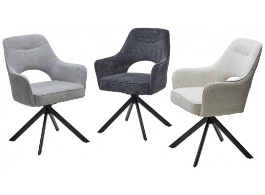 Стул GUARA 180 град. поворот. цвет серый RAVEN 18 / черный каркас, ®DISAUR в Каменске-Уральском