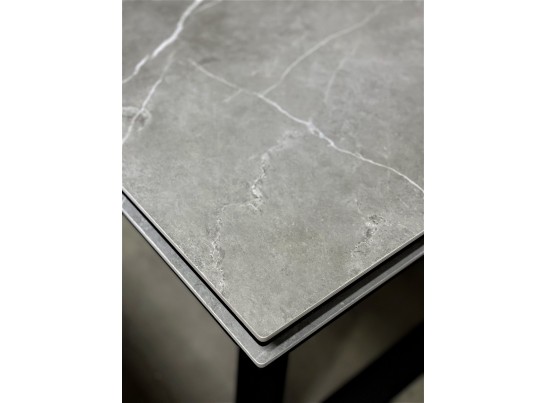 Стол Франк 200 Темно-серый мрамор, керамика / черный каркас в Каменске-Уральском