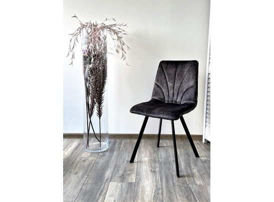 Стул ARFA UF912-07B античный темно-серый, велюр без "пальчикового" эффекта/ черный каркас, ®DISAUR в Каменске-Уральском