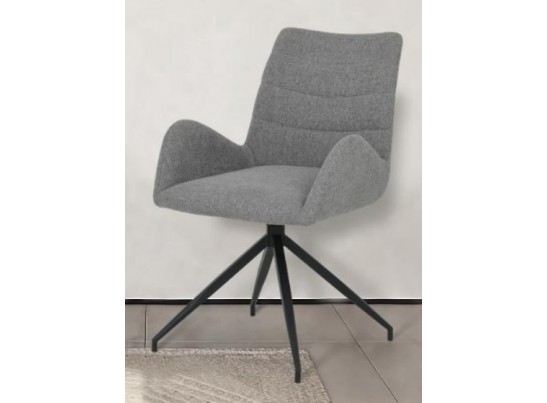 Стул NIKO 180 град. поворот. UF885-2 кремовый, ткань/ черный каркас, ®DISAUR в Каменске-Уральском