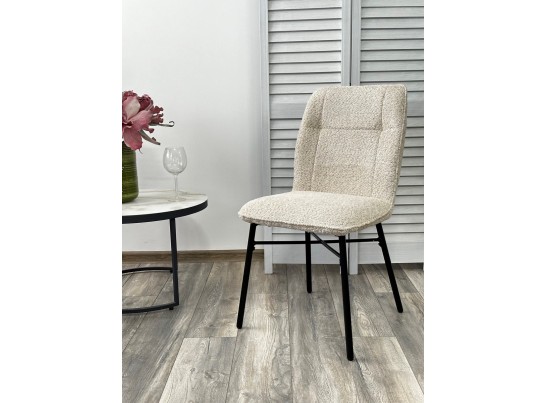 Стул COMO UF998-04 бежевый, букле / черный каркас / Товарный знак DISAUR в Каменске-Уральском