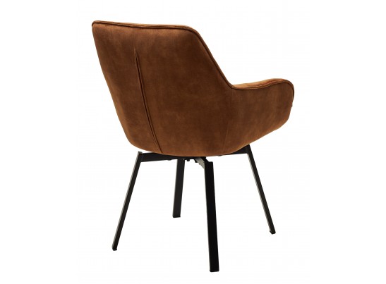 Стул MAVERICK 360 град. поворот. UF912-02B античный медный, велюр без "пальчиковый"/ черный, ®DISAUR в Каменске-Уральском