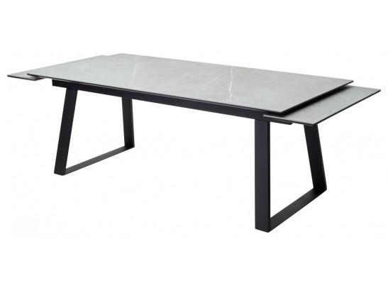 Стол Франк 200 Темно-серый мрамор, керамика / черный каркас в Каменске-Уральском