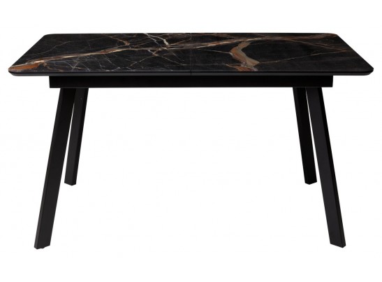 Стол АРУБА 140 МЕЙДЖИК, стекло / черный каркас в Каменске-Уральском