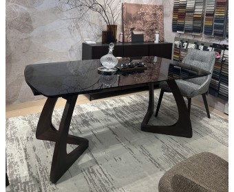 Стол DAKAR 180 GLOSS AMBER JADE SOLID CERAMIC / Орех, ®DISAUR