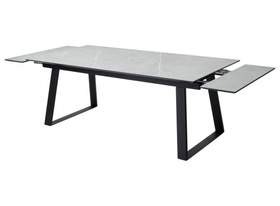 Стол Франк 200 Темно-серый мрамор, керамика / черный каркас в Каменске-Уральском