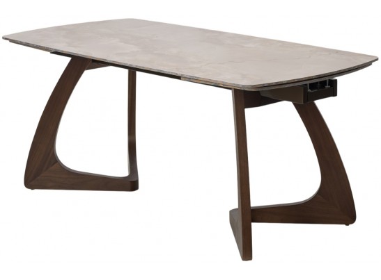 Стол DAKAR 180 GLOSS AMBER JADE SOLID CERAMIC / Орех, ®DISAUR