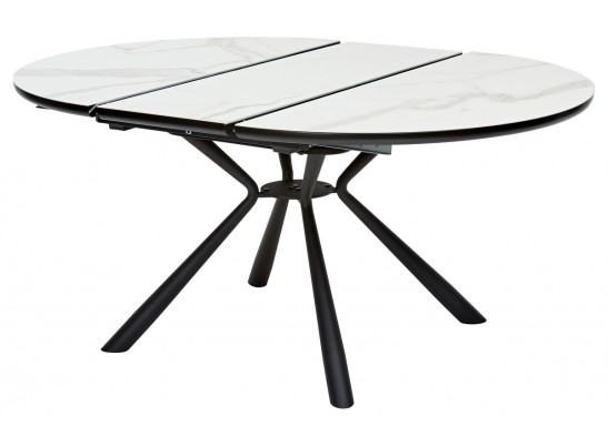 Стол VOLAND BIANCO TL-45 испанская керамика/ BLACK "белый мрамор" в Каменске-Уральском