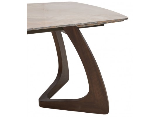 Стол DAKAR 180 GLOSS AMBER JADE SOLID CERAMIC / Орех, ®DISAUR