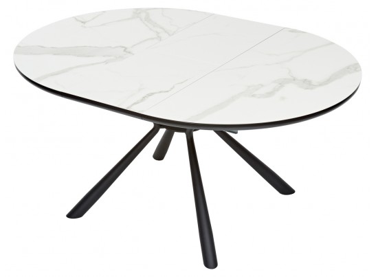 Стол VOLAND BIANCO TL-45 испанская керамика/ BLACK "белый мрамор" в Каменске-Уральском