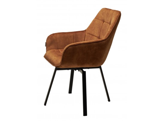 Стул MAVERICK 360 град. поворот. UF912-02B античный медный, велюр без "пальчиковый"/ черный, ®DISAUR в Каменске-Уральском