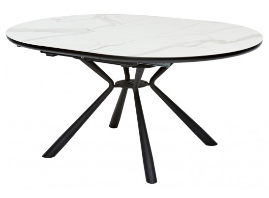 Стол VOLAND BIANCO TL-45 испанская керамика/ BLACK "белый мрамор" в Каменске-Уральском