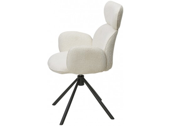 Стул VARDY 360 град.поворот. Белый букле XD841-01 / Серый, ®DISAUR