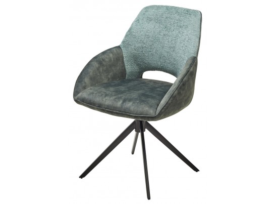 Стул BERRIES 360 град., Зеленый Loris-39, велюр/темно-зеленый 7525-156, велюр/ черный каркас, DISAUR