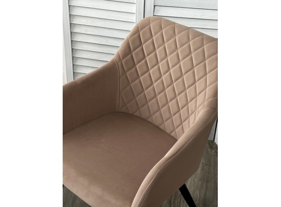 Стул BRANDY 505-4 Латте, велюр "беспальчиковый" / черный каркас, в Каменске-Уральском