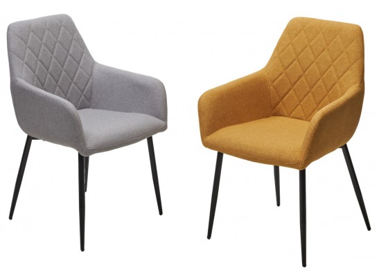 Стул NOVARA Barrel-83 Серый, ткань / черный каркас / Товарный знак DISAUR в Каменске-Уральском