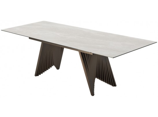 Стол IVAR 180 MARBLES TL-109 Серый мрамор, испанская керамика / Шоколадное золото каркас, ®DISAUR в Каменске-Уральском