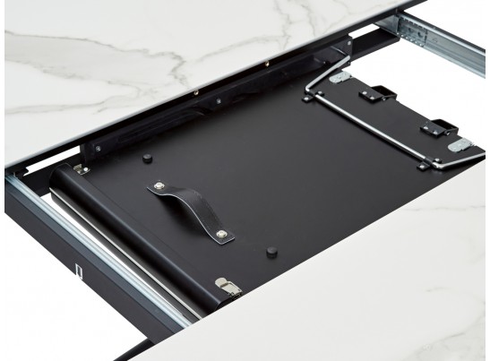 Стол VOLAND BIANCO TL-45 испанская керамика/ BLACK "белый мрамор" в Каменске-Уральском