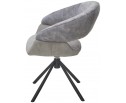 Стул EMBER 360 град. поворот. 7525-180 Серый, велюр/ ENJOY-451 Серый, ткань/ Черный, ®DISAUR в Каменске-Уральском
