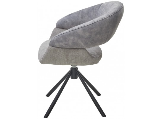Стул EMBER 360 град. поворот. 7525-180 Серый, велюр/ ENJOY-451 Серый, ткань/ Черный, ®DISAUR в Каменске-Уральском