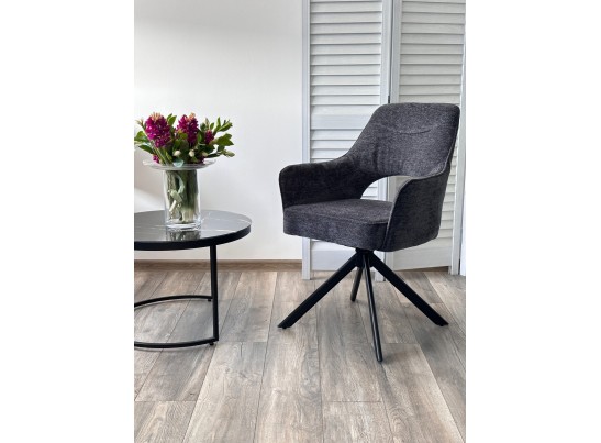 Стул GUARA 180 град. поворот. цвет серый RAVEN 18 / черный каркас, ®DISAUR в Каменске-Уральском