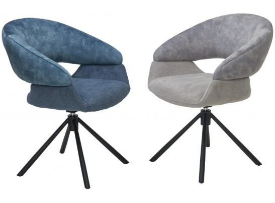Стул EMBER 360 град. поворот. 7525-180 Серый, велюр/ ENJOY-451 Серый, ткань/ Черный, ®DISAUR в Каменске-Уральском
