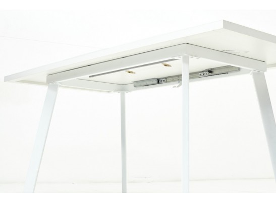 Стол ФИН 120 Белый, стекло/Белый каркас в Каменске-Уральском